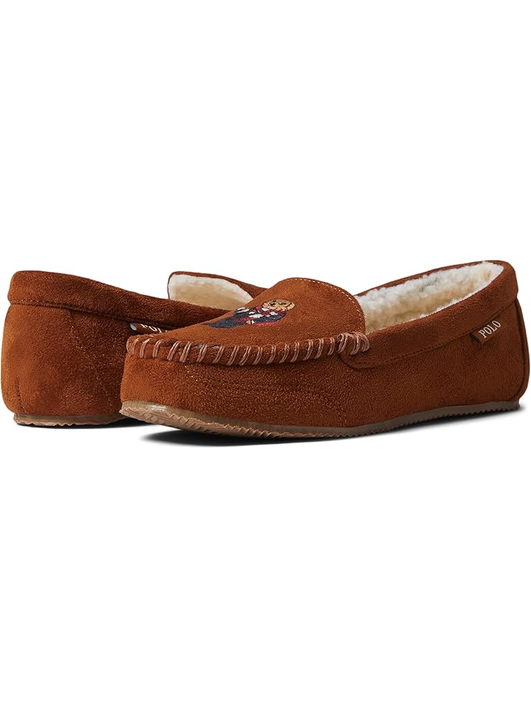 Brown Polo Ralph Lauren Dezi Bear Moccasin Slipper