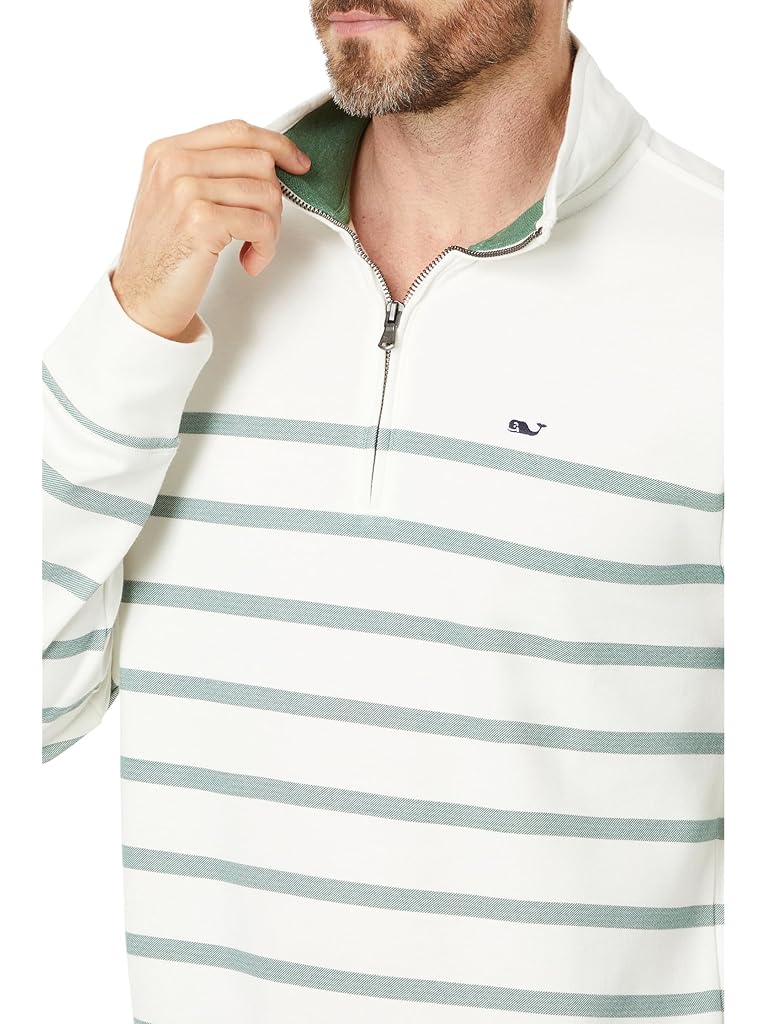 Green Vineyard Vines Breton Stripe Saltwater Quarter Zip