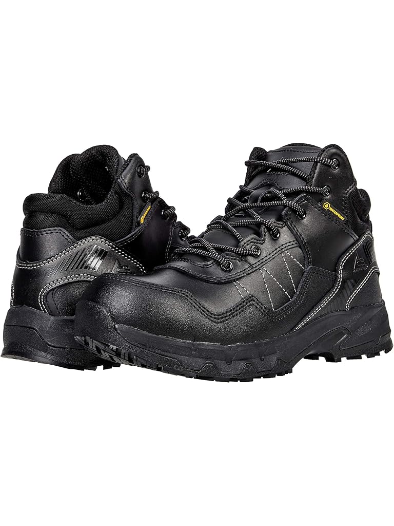 Black ACE Work Boots Piston Mid Waterproof